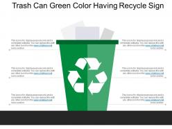 Trash Can Green Color Having Recycle Sign