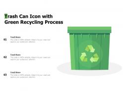 Trash Can Icon With Green Recycling Process