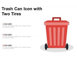 Trash Can Icon With Two Tires