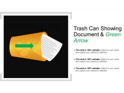 Trash Can Showing Document And Green Arrow