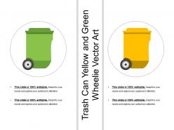 Trash Can Yellow And Green Wheelie Vector Art