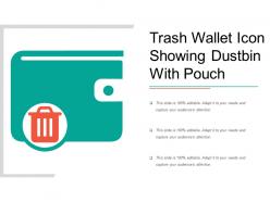 Trash Wallet Icon Showing Dustbin With Pouch