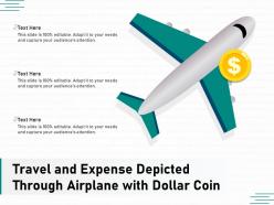 Travel and expense depicted through airplane with dollar coin