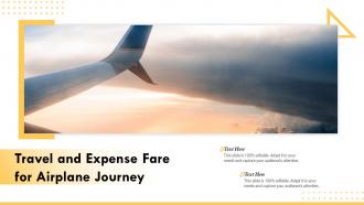 Travel and expense fare for airplane journey