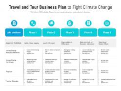 Travel and tour business plan to fight climate change