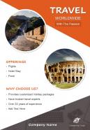 Travel around the world two page brochure template
