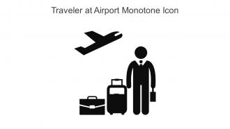 Traveler At Airport Monotone Icon In Powerpoint Pptx Png And Editable Eps Format