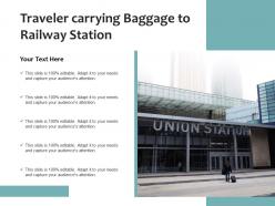 Traveler carrying baggage to railway station