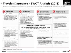 Travelers insurance swot analysis 2018
