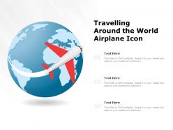 Travelling around the world airplane icon