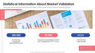 Travelling platform investor pitch deck statistical information about market validation