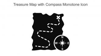 Treasure Map With Compass Monotone Icon In Powerpoint Pptx Png And Editable Eps Format