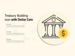 Treasury building icon with dollar coin