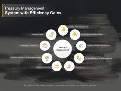 Treasury management system with efficiency gains