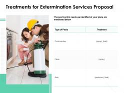Treatments for extermination services proposal ppt powerpoint background images