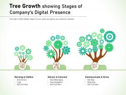 Tree growth showing stages of companys digital presence