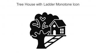Tree House With Ladder Monotone Icon In Powerpoint Pptx Png And Editable Eps Format