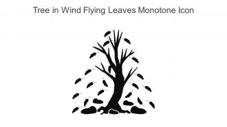 Tree In Wind Flying Leaves Monotone Icon In Powerpoint Pptx Png And Editable Eps Format