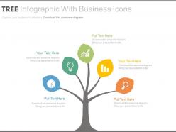 Tree infographics with business icons flat powerpoint design