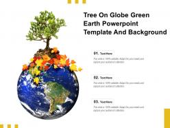 Tree on globe green earth powerpoint template and background