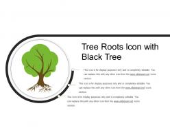 Tree roots icon with black tree