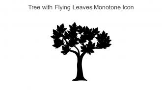 Tree With Flying Leaves Monotone Icon In Powerpoint Pptx Png And Editable Eps Format