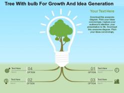 Tree withbulb for growth and idea generation flat powerpoint design