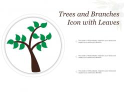 Trees and branches icon with leaves