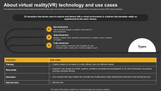 Trending Technologies About Virtual Reality VR Technology And Use Cases