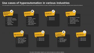 Trending Technologies Use Cases Of Hyperautomation In Various Industries