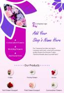 Trendy flower shop two page brochure template