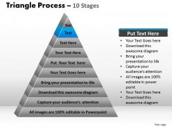 Triangle process 10 stages powerpoint slides and ppt templates 0412