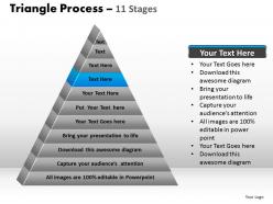 Triangle process 11 stages powerpoint slides and ppt templates 0412