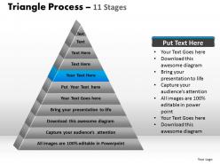 Triangle process 11 stages powerpoint slides and ppt templates 0412