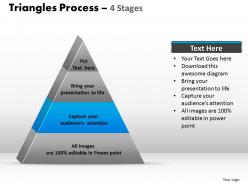 Triangle process 4 stages powerpoint slides and ppt templates 0412