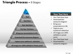 Triangle process 9 stages powerpoint slides and ppt templates 0412