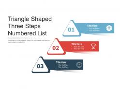 Triangle shaped three steps numbered list