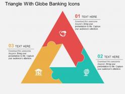 Triangle with globe banking icons flat powerpoint design
