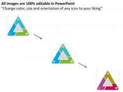 Triangle with icons for idea generation and result growth flat powerpoint design