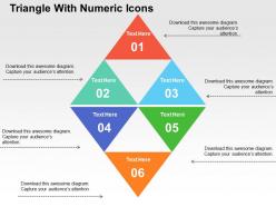 Triangle with numeric icons flat powerpoint design