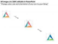 Triangle with three stages and icons flat powerpoint design