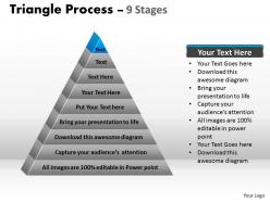 Triangular diagram with 9 staged for strategy