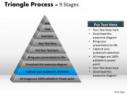 Triangular diagram with 9 staged for strategy