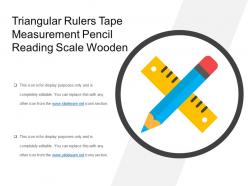 Triangular rulers tape measurement pencil reading scale wooden