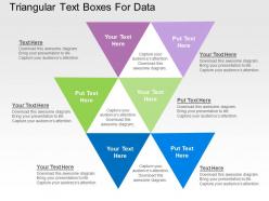 Triangular text boxes for data flat powerpoint design