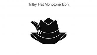 Trilby Hat Monotone Icon In Powerpoint Pptx Png And Editable Eps Format