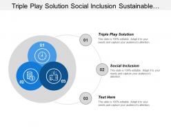 Triple play solution social inclusion sustainable inclusive growth