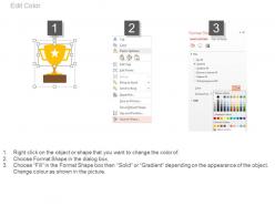 Trophies and years for success timeline diagram powerpoint slides