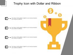 Trophy icon with dollar and ribbon