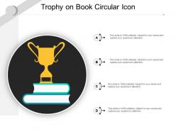 Trophy on book circular icon